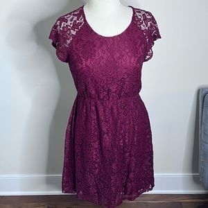 Burgundy Lace Dress